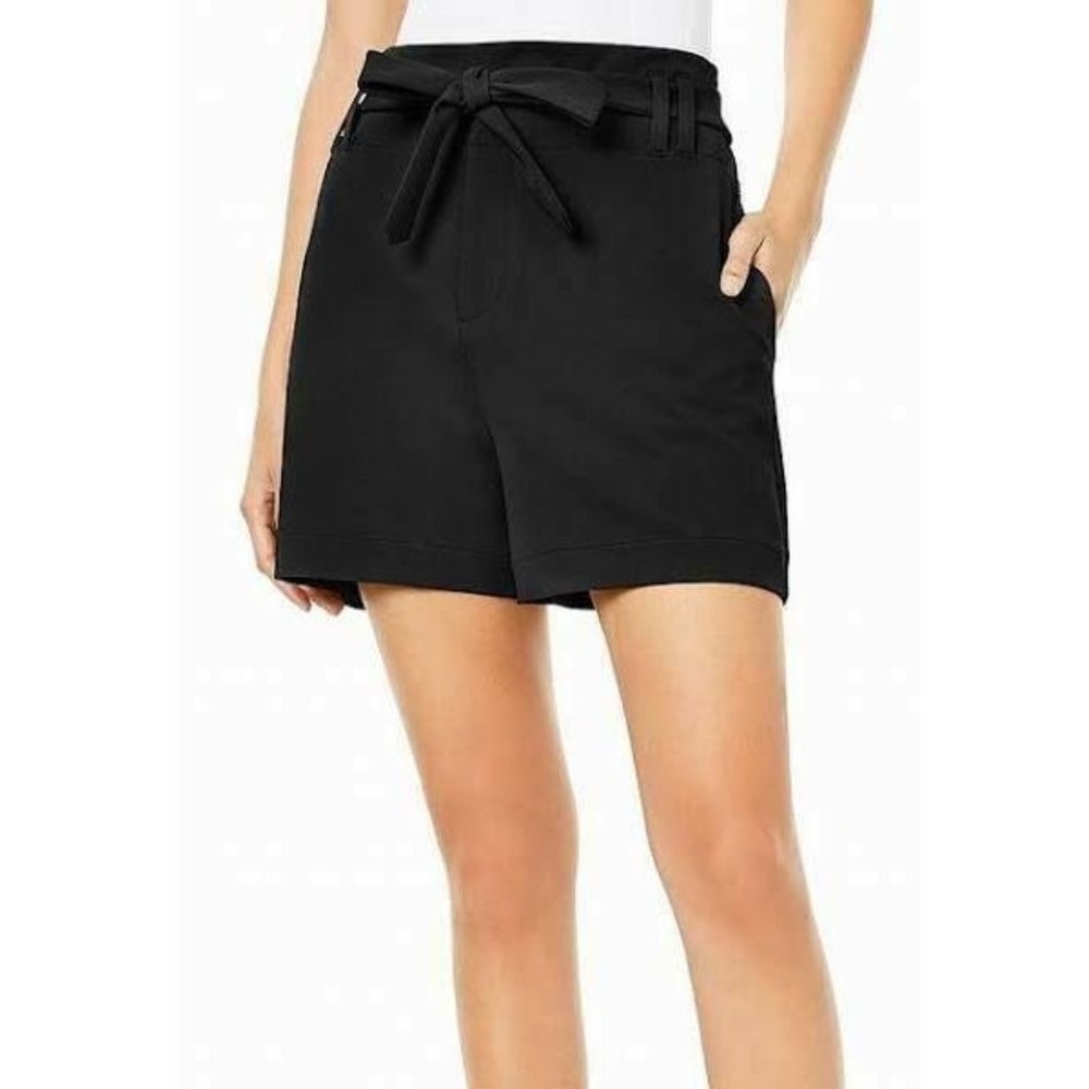 NWT BAR III Black Shorts Paperbag  Belted Size 16